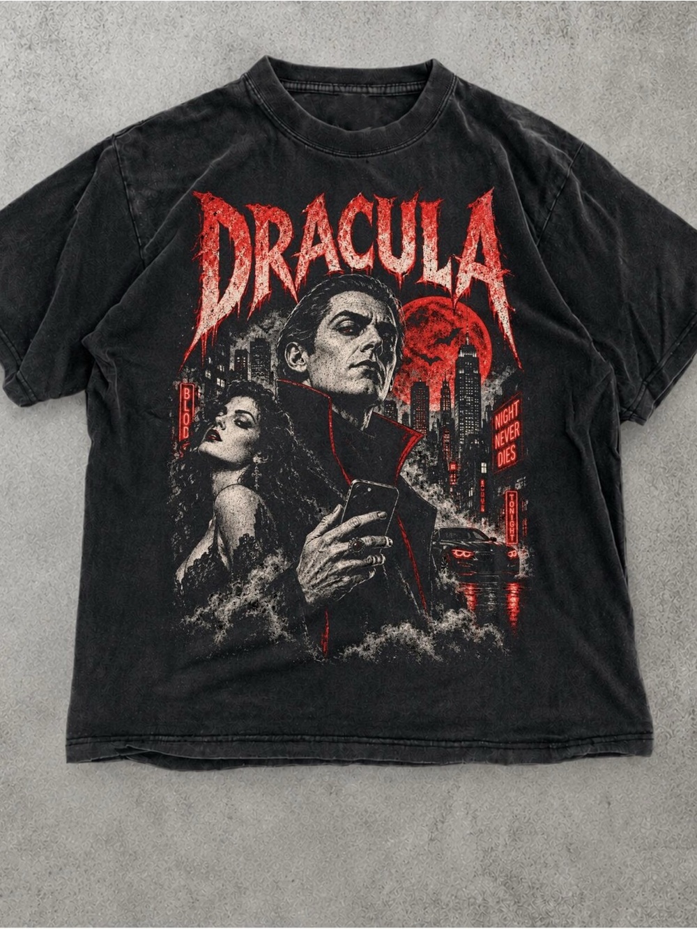 Dracula Retro Horror Shirt, Movie Graphic Tee - Unisex Black